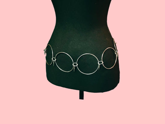 stainless steel 3 inch o ring studded belt