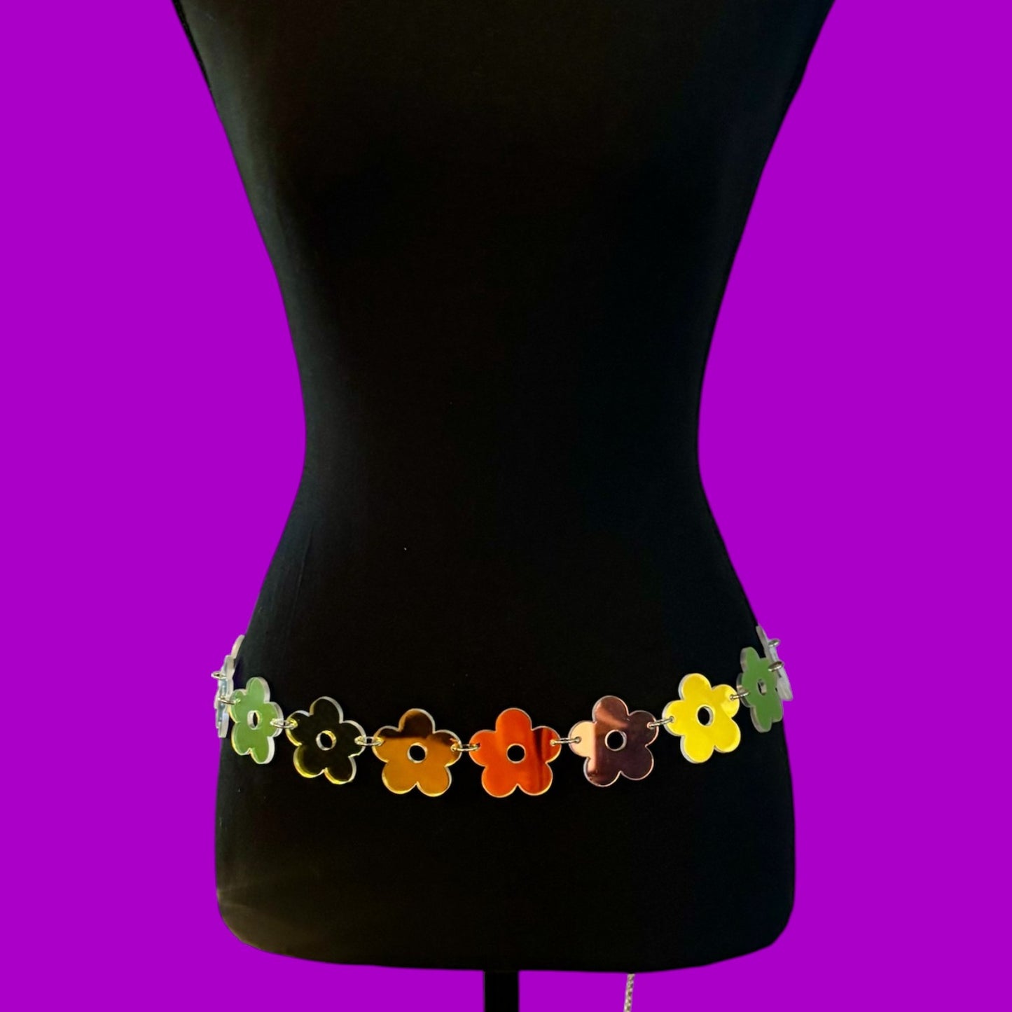 Iridescent flower acrylic belt