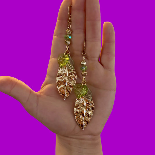 Golden forest fairy earrings