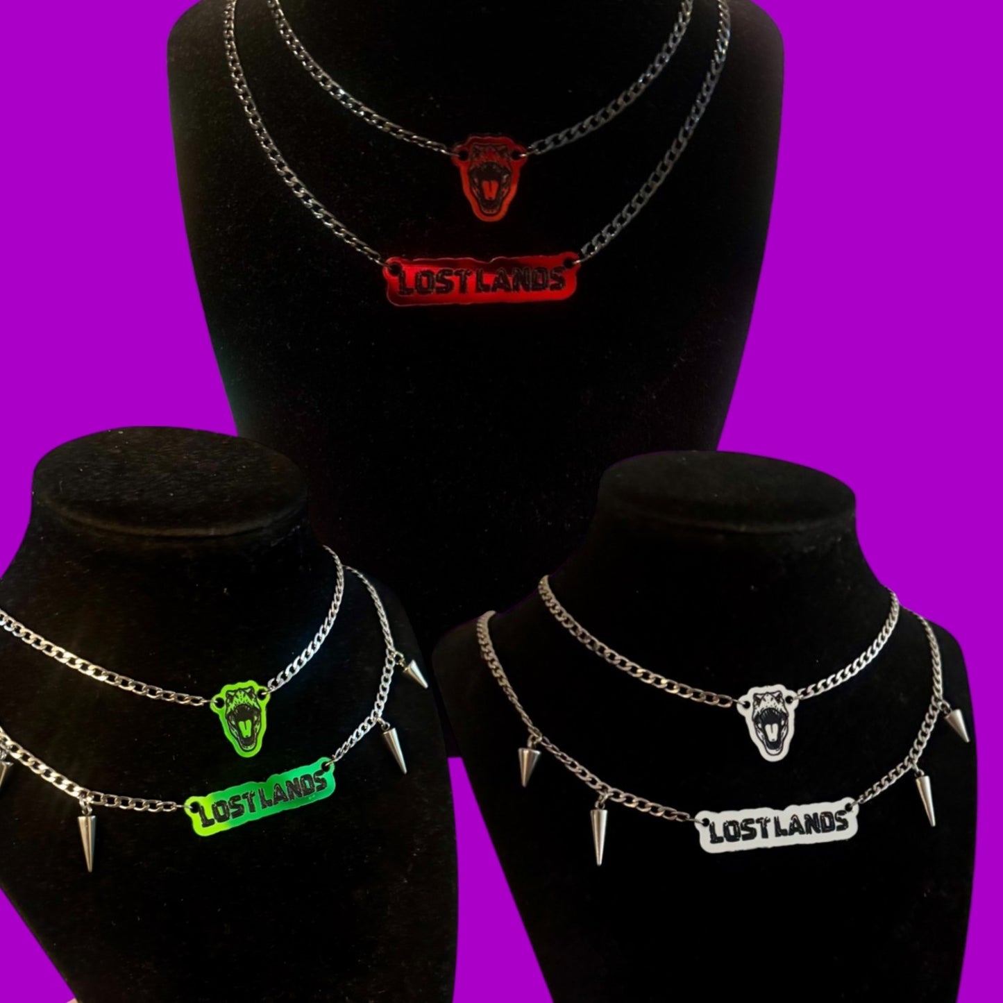 Customizable LL stainless steel & acrylic necklace stack (available together or separately)