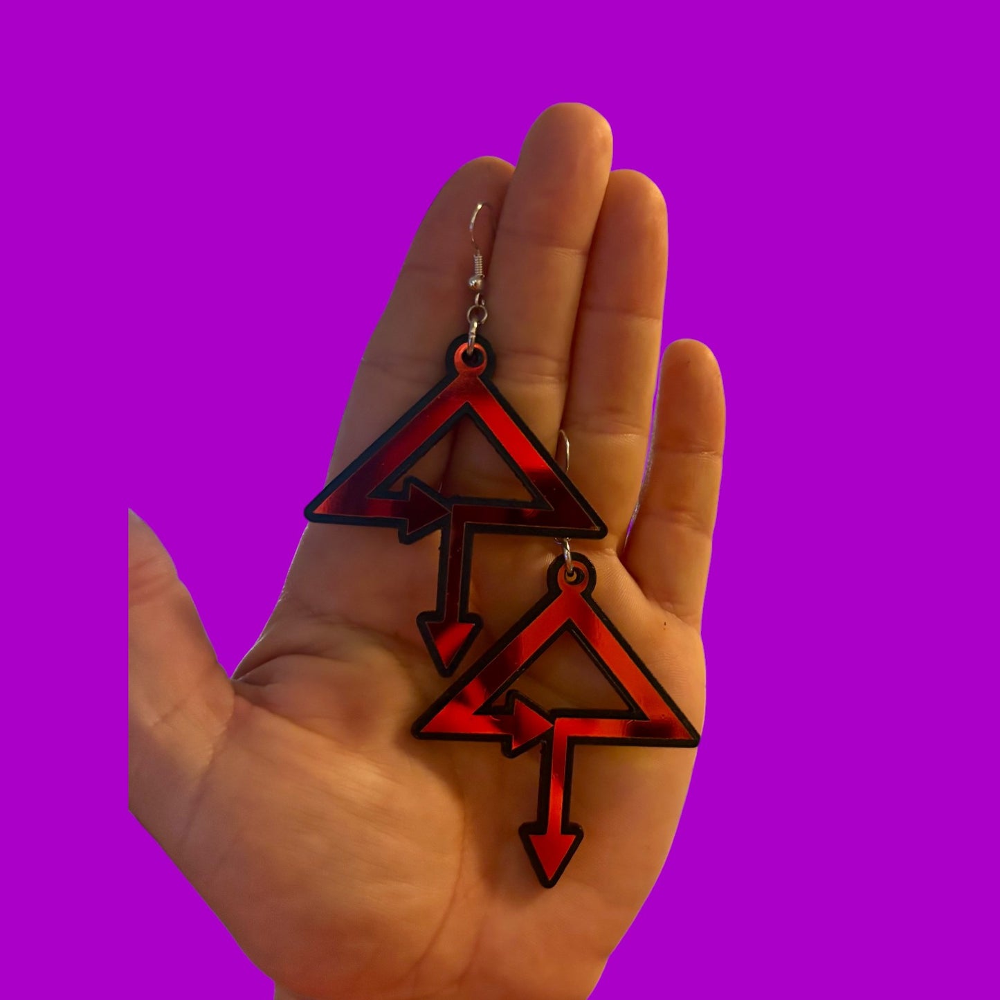 Midnight holographic trees earrings