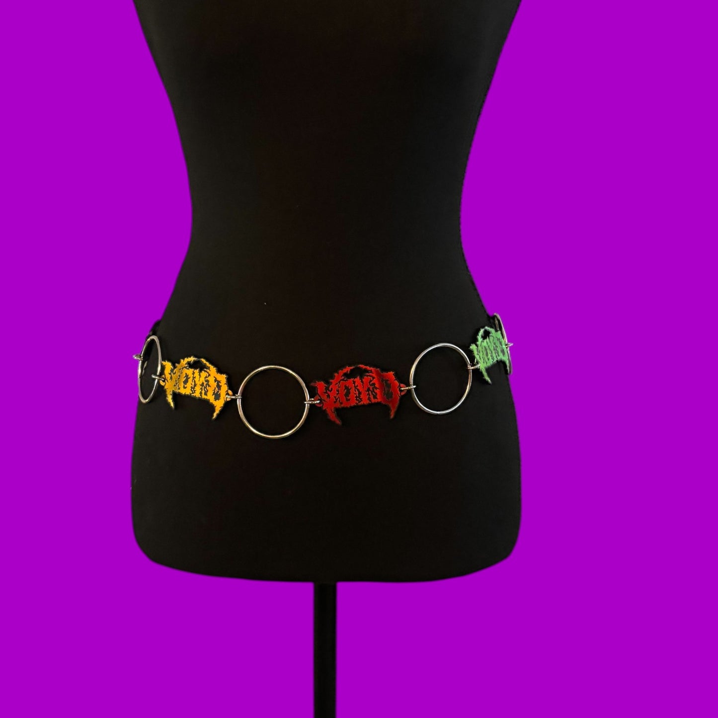 Midnight holographic SD ring belt