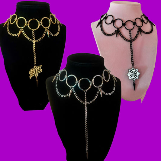 Customizable Studded O-Ring Stainless Steel Choker