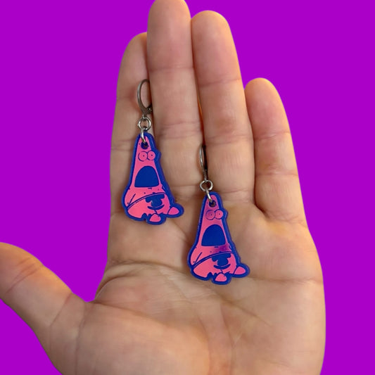 Surprised Patrick holographic acrylic earrings