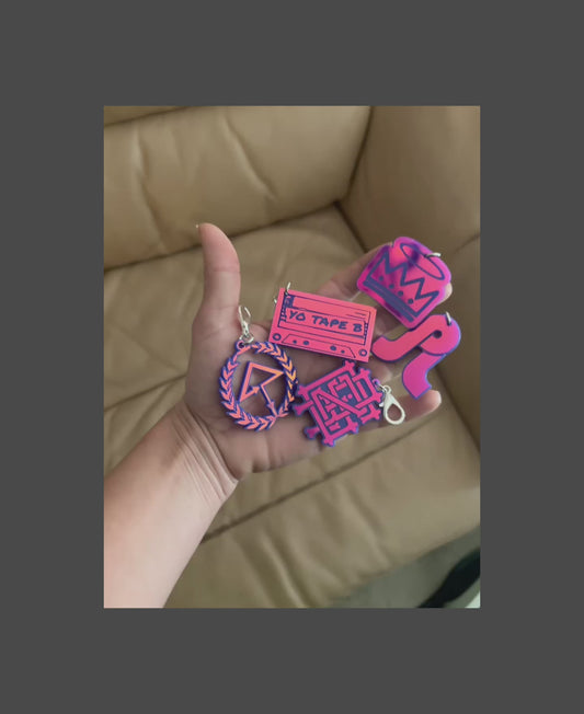 Customizable violet holographic acrylic artist charms