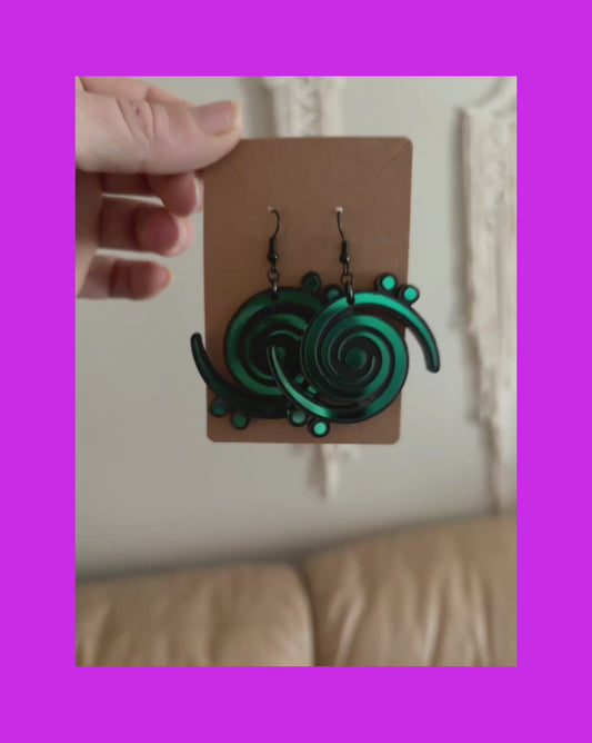 Customizable teal/pine/blue holographic acrylic earrings