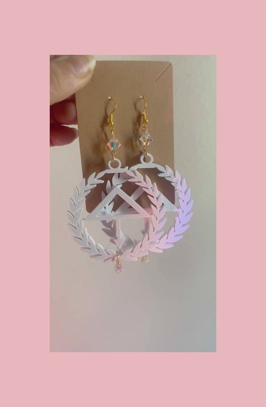 Of the Trees inspired 3d printed iridescent gem earrings