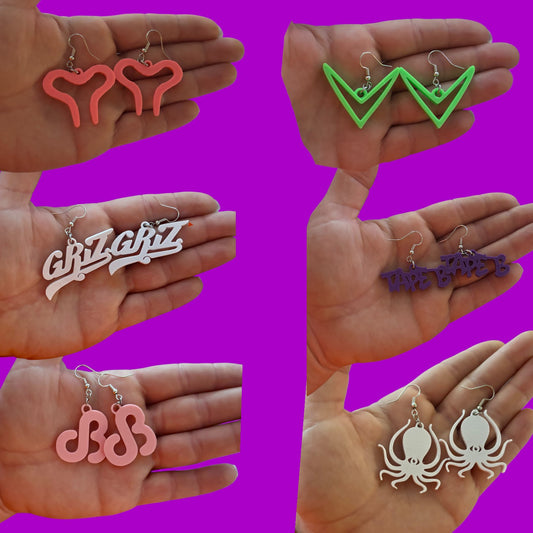 Ready 2 Ship mini 3d printed earrings