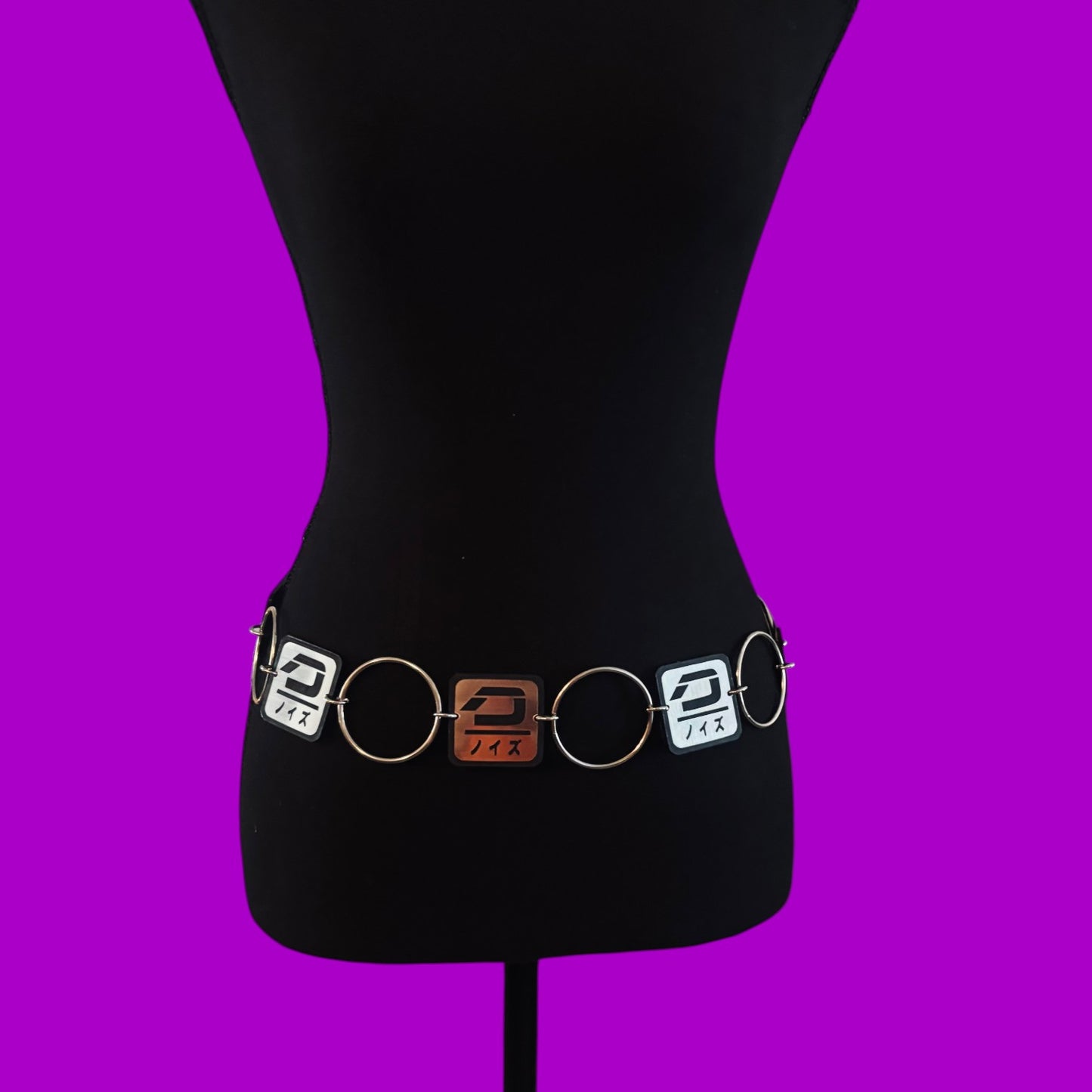 Steel & black Detox ring belt