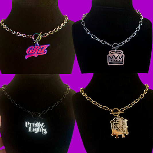 Custom Tiff & Co style silver/gold chain stainless steel necklace