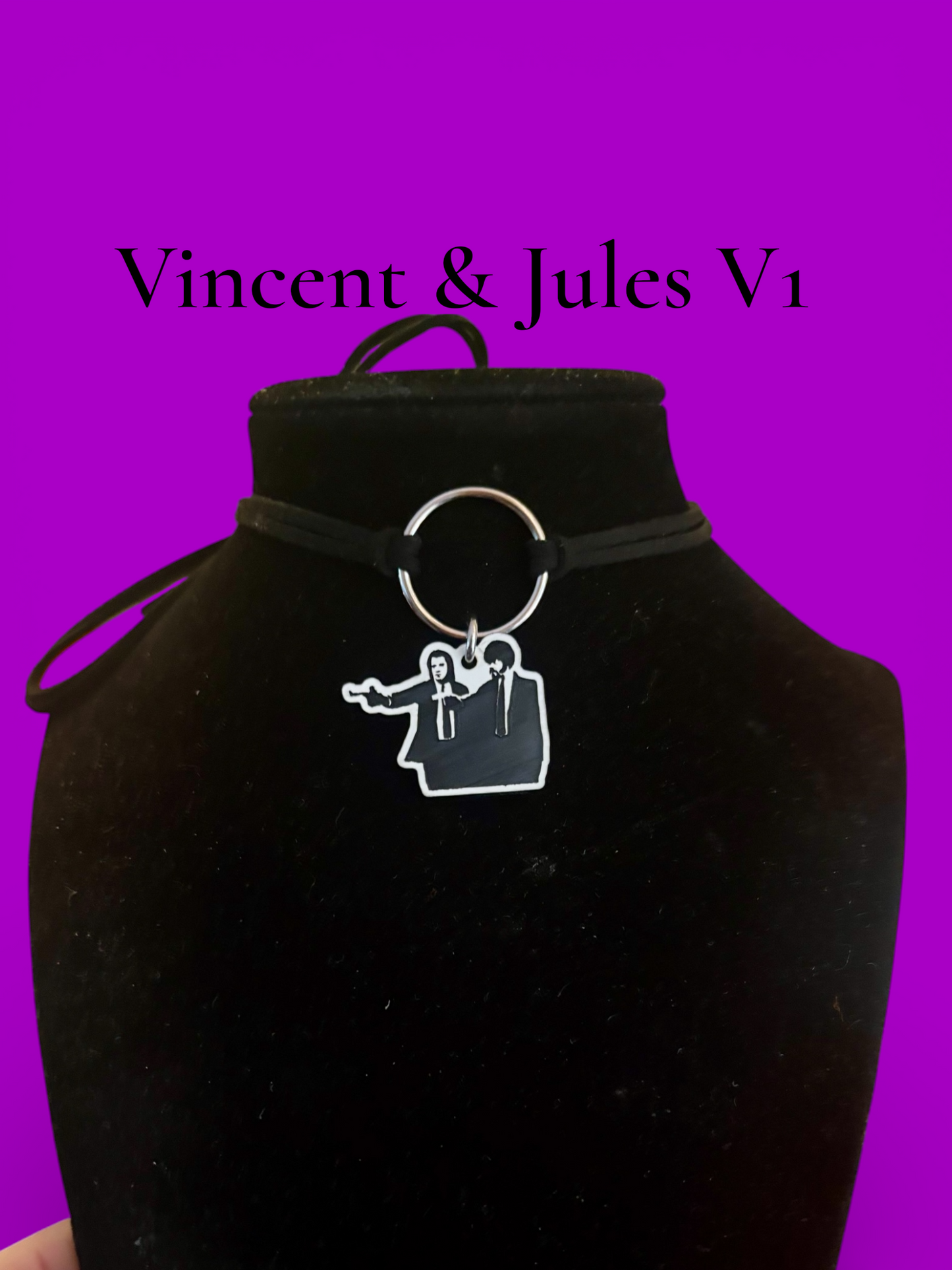 PULP black/white tie back chokers