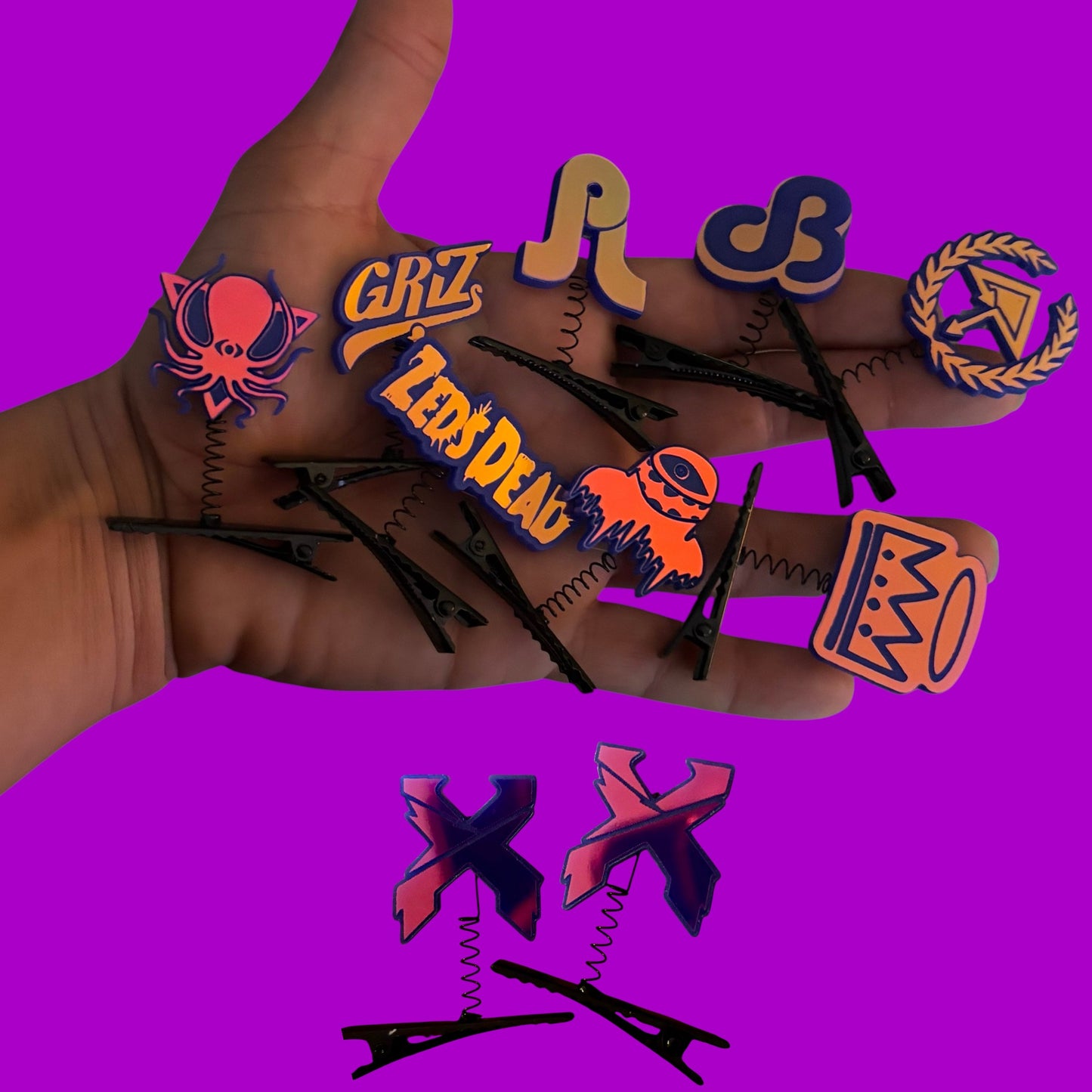 Custom violet holographic festival sprouts